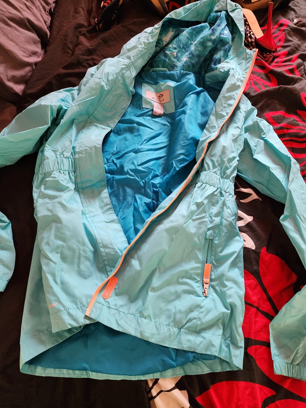 Champion Kids' Light Blue Teal Hooded Rain Jacket